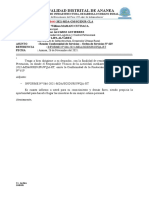 INFORME 0445-2021- REMITO CONFORMIDAD DE SERVICIOS ORDEN DE SERVICIO Nº 619 DE LA ACTIVIDAD MANTENIMIENTO PUESTO DE SALUD EN EL CP DE TRAPICHE