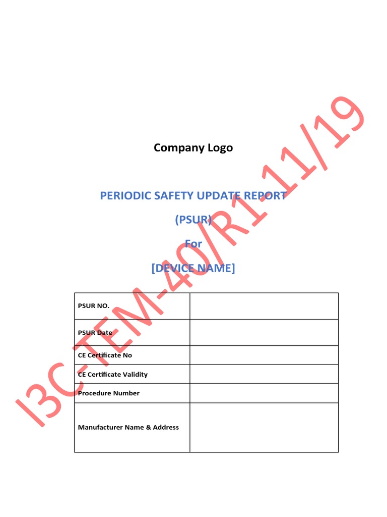 Psur (R1) | PDF | Medical Device