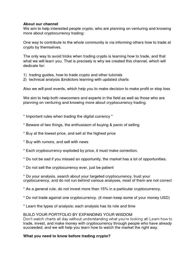 How To Trade Crypto | PDF | Cryptocurrency | Bitcoin