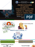 Problem-Based Learning Strategies and The Critical Thinking Skills Among Pre-Service Teachers