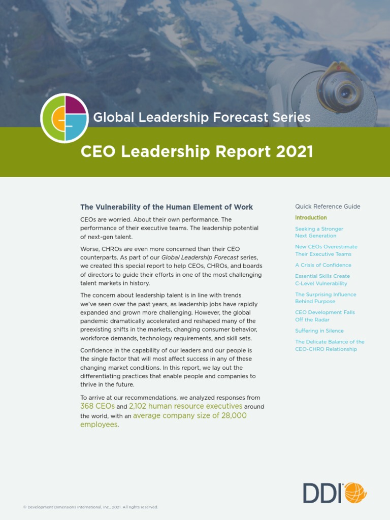 CEO Leadership Report 2021 | PDF | Leadership | Chief Executive Officer
