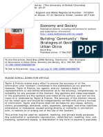 Economy and Society: To Cite This Article: David Bray (2006) Building Community': New Strategies