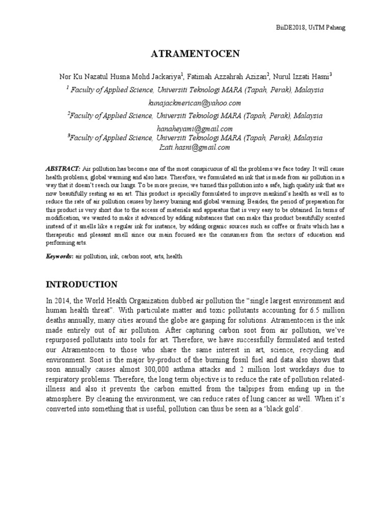 Extended Abstract Template For BiiDE 2018 Atramentocen | PDF | Air ...