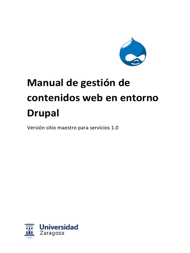Manual de gestión de Drupal 1.0 | PDF | Drupal | Menú (Computación)