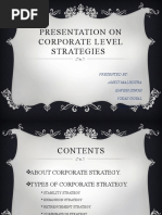 Download Presentation on Corporate Level Stragegies by Vaibhav Singh SN55467346 doc pdf