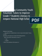 Title: Mobilizing Community Youth Volunteer Tutors To Improve Grade-7 Students Literacy in Amparo National High School