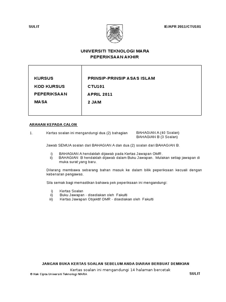 Ctu101 Past Year Pdf Pdf