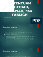 Ketentuan Khutbah, Dakwah, Dan Tabligh