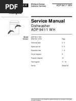 Whirlpool Service Manual Dishwasher ADP9411WH