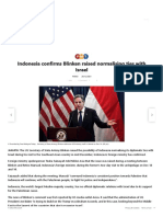 Indonesia Confirms Blinken Raised Normalising Ties With Israel