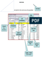 Match The Speech Symbols To The Correct Area On The Spreadsheet