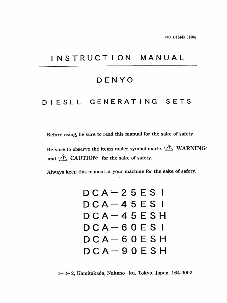 Dca-25esi 45esi 45esh 60esi 60esh 90esh (Instruction Manual