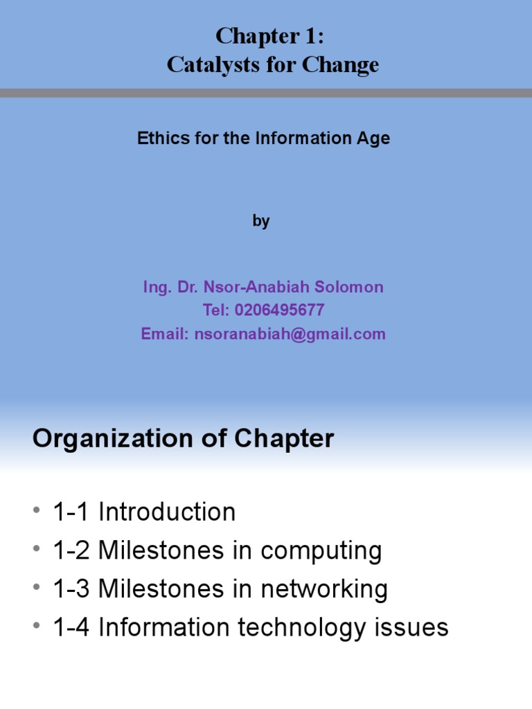 Catalysts For Change: Ethics For The Information Age | PDF | Computer ...