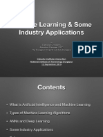 Machine Learning & Some Industry Applications