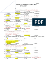 First Semester Revision G7 (2021-2022) English 7: I. Multiple Choice