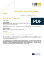 Executive Course To Master Electricity Markets 2020: 1 March 2021 - 14 June 2021