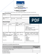 Death Claimant Statement