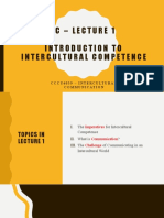 Ic - Lecture 1 Introduction To Intercultural Competence