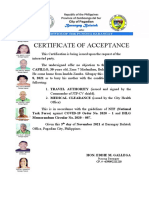 Certificate of Acceptance: Punong Barangay
