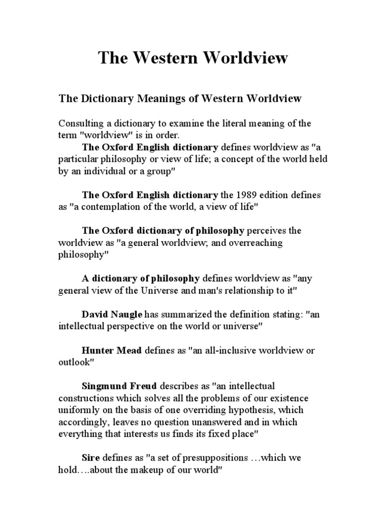 Defining the Western Worldview | PDF | World View | Truth