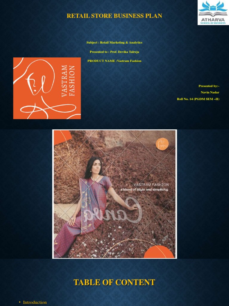 Vastram Fashion Retail Business Plan | PDF | Retail | Fashion