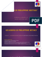 Readings in Philippine History: Marshal M. Aguada J.D. Socsci and Philo. Dept