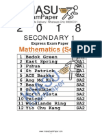 2018 Sec 1 Express Math SA2 (Set A) - 12s
