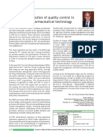 Evolution of Quality Control in Pharmaceutical Technology: Uest Ditorial