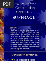 1987 Philippine Constitution Article V: Suffrage