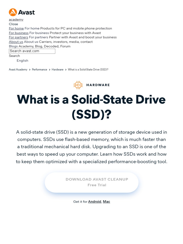 What Is An SSD SolidState Drive Definition Avast PDF Solid State Drive Hard Disk Drive