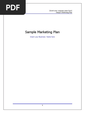 Marketing Plan Tool