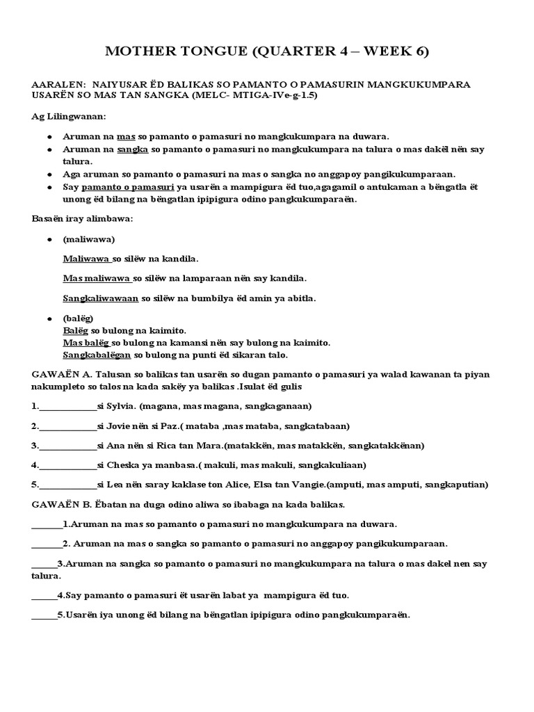 Q4 MTB Activity Week 6 | PDF
