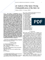 Economical Analysis of The Spray Drying Process by Pre-Dehumidification of The Inlet Air