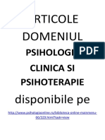 Articole Domeniul - Psihologie Clinica Si Psihoterapie. WWW - Psihologiaonline