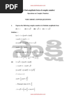 (Iii) Mod-Amplitude Form of Complex Number: Operations On Complex Numbers