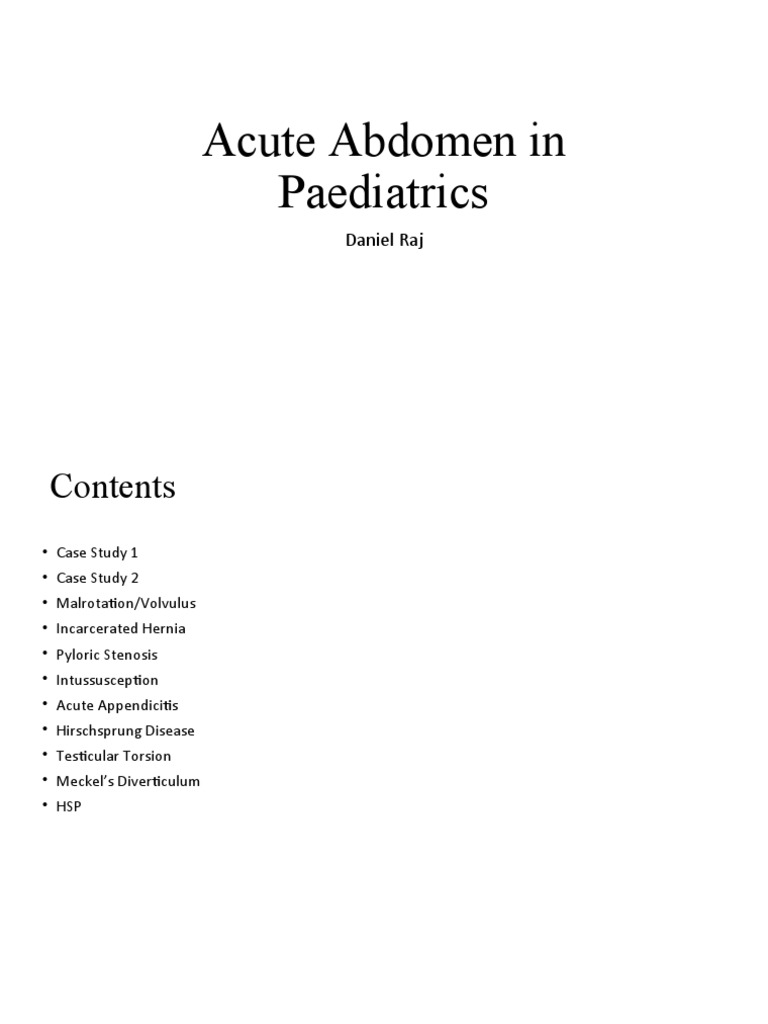 Pediatric Acute Abdomen Conditions | PDF | Medical Specialties ...