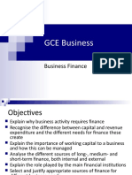 GCE Business Finance Sources, Uses & Decision Making