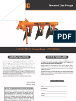 Mounted Disc Plough: Operator Manual Service Manual Part Catalogue