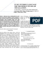 Development of "Python Language Program" For The Design of Solar Installation