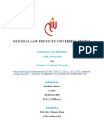 National Law Institute University, Bhopal: Common Law Method Case Analysis