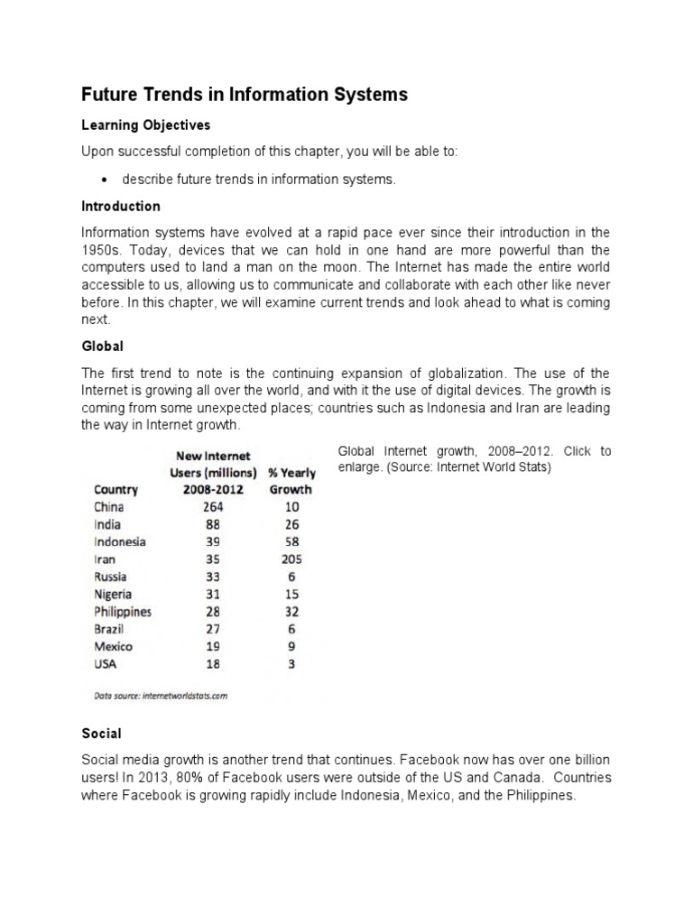 Future Trends in Information Systems | PDF | Wearable Technology ...