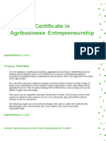 Certificate in Agribusiness Entrepreneurship Module Breakdown