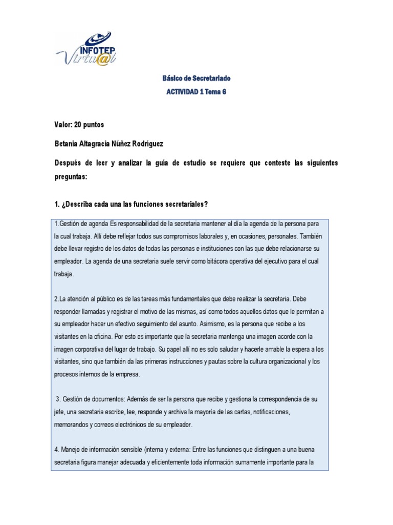 Actividad 1 TEMA 6 | PDF | Crecimiento personal y profesional | Negocios