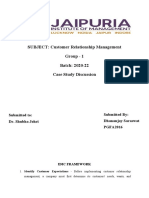 SUBJECT: Customer Relationship Management Group - 1 Batch: 2020-22 Case Study Discussion