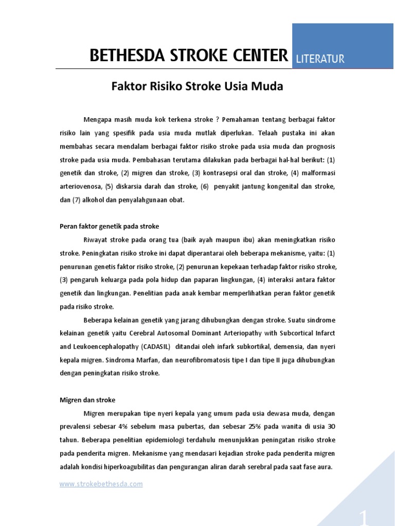 Faktor Risiko Stroke Usia Muda Pdf