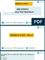 Nabard GR A 2019: Ard (Static) Previous Year Questions