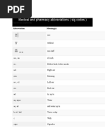 Medical and Pharmacy Abbreviations (Sig Codes) : Search Box (Optional)