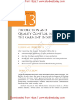 Production and Quality Control in The Garment Industry: Learning Objectives