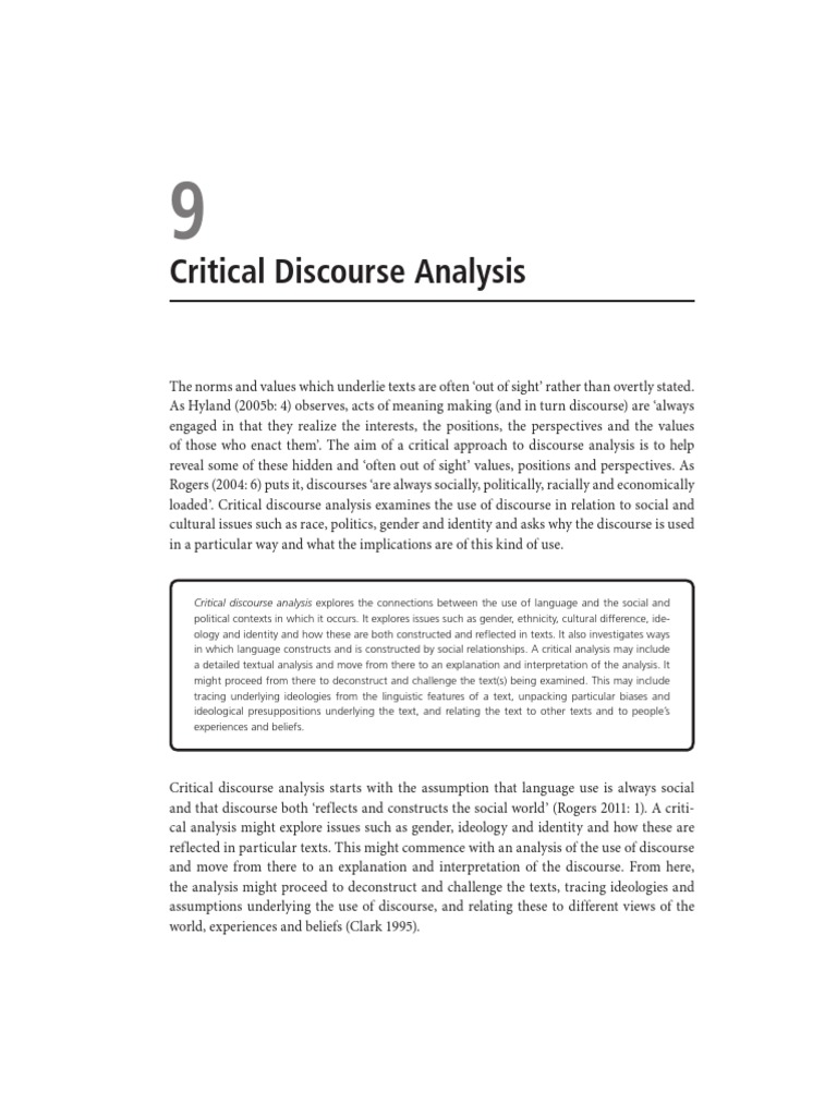 Understanding Critical Discourse Analysis | PDF | Critical Thinking ...