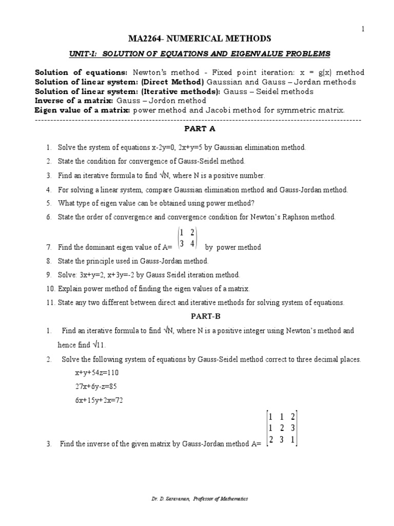 Numerical Methods